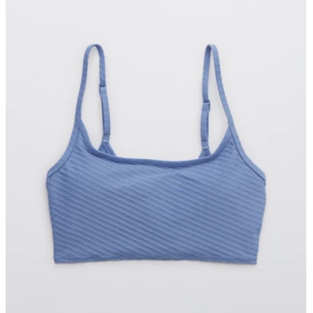 Aerie Jacquard Longline Scoop Bikini Top